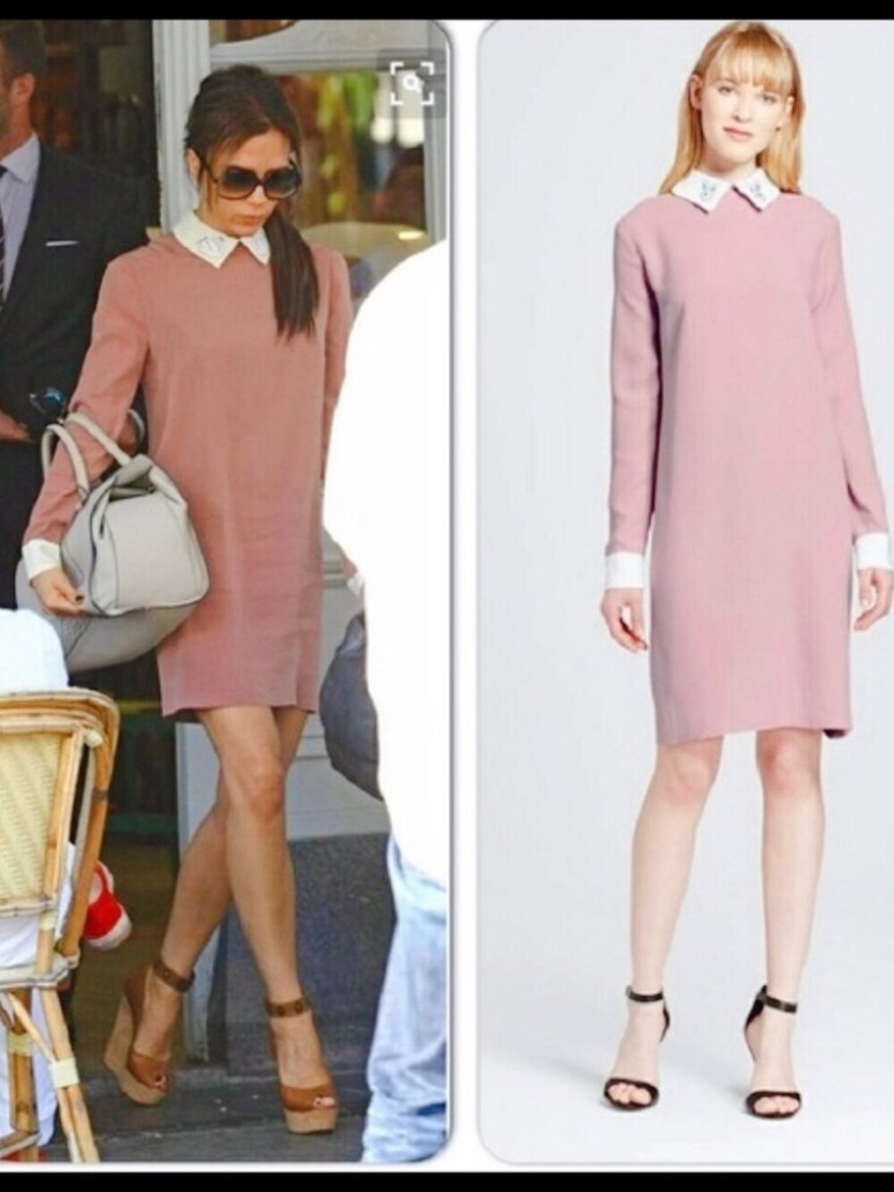 Victoria Beckham Target Pink Rabbit Collared Shift Dress